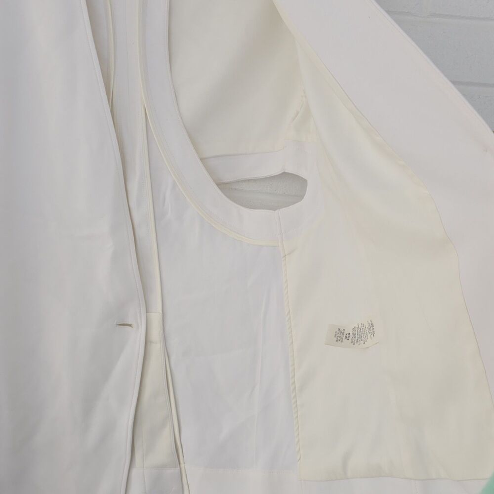 Helmut Lang Women’s White Open Back Knit Viscose Blazer Single Button Size 8 - Picture 8 of 11